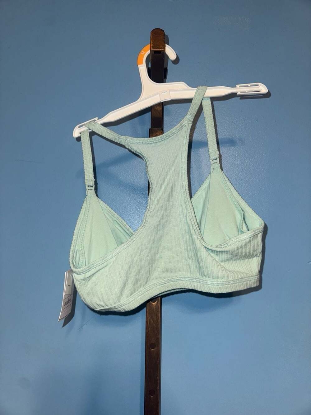 Auden Women's Unlined Ribbed Racerback Nursing Bralette - Mint Green - Picture 2 of 4